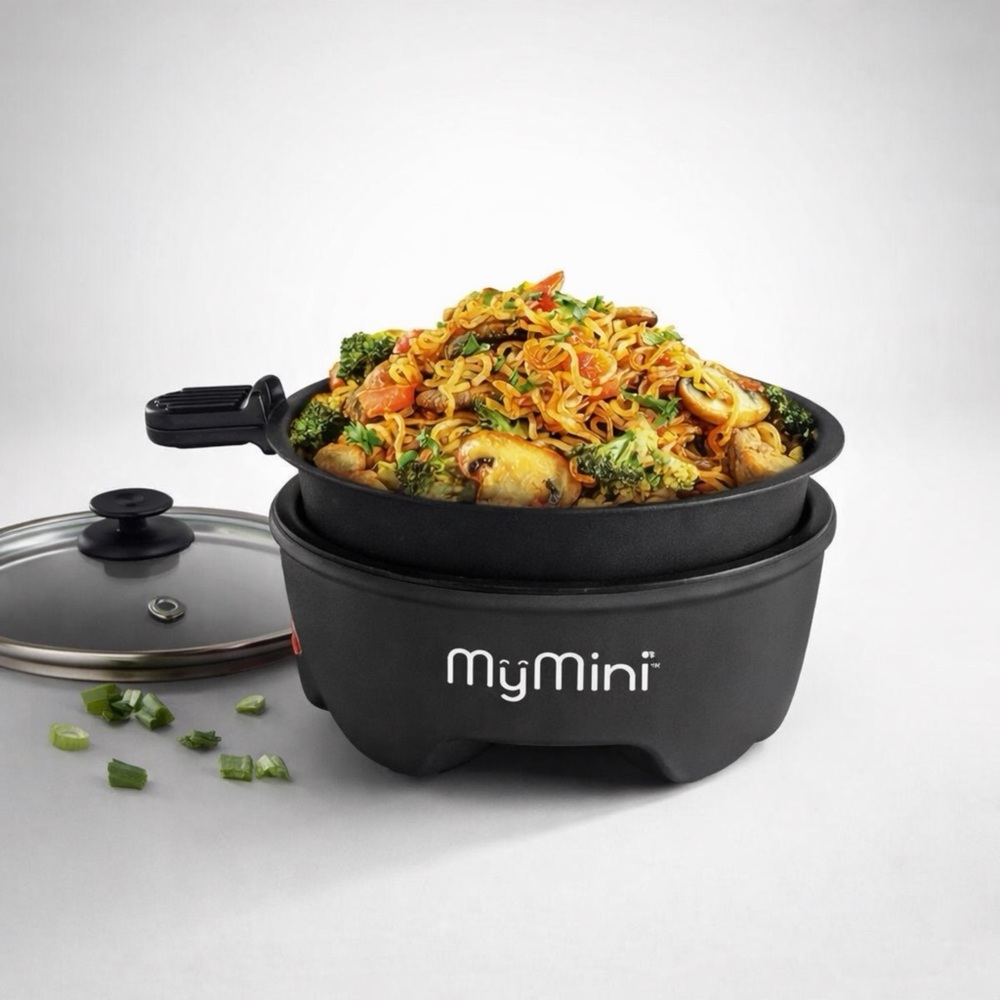 MY MINI Noodle Cooker & Skillet Blackberry 5” Cooking Plate/bowl Non-Stick 260W